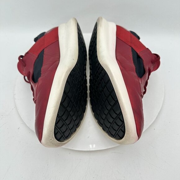 Salvatore Ferragamo Men Size 9EE Red Burgundy Black Leather Low Top Lace Up Shoe - Picture 7 of 11